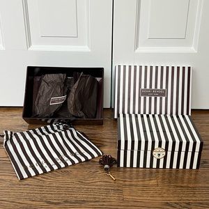 HENRI BENDEL Signature Stripe Collectible Jewelry Box Classic Style.